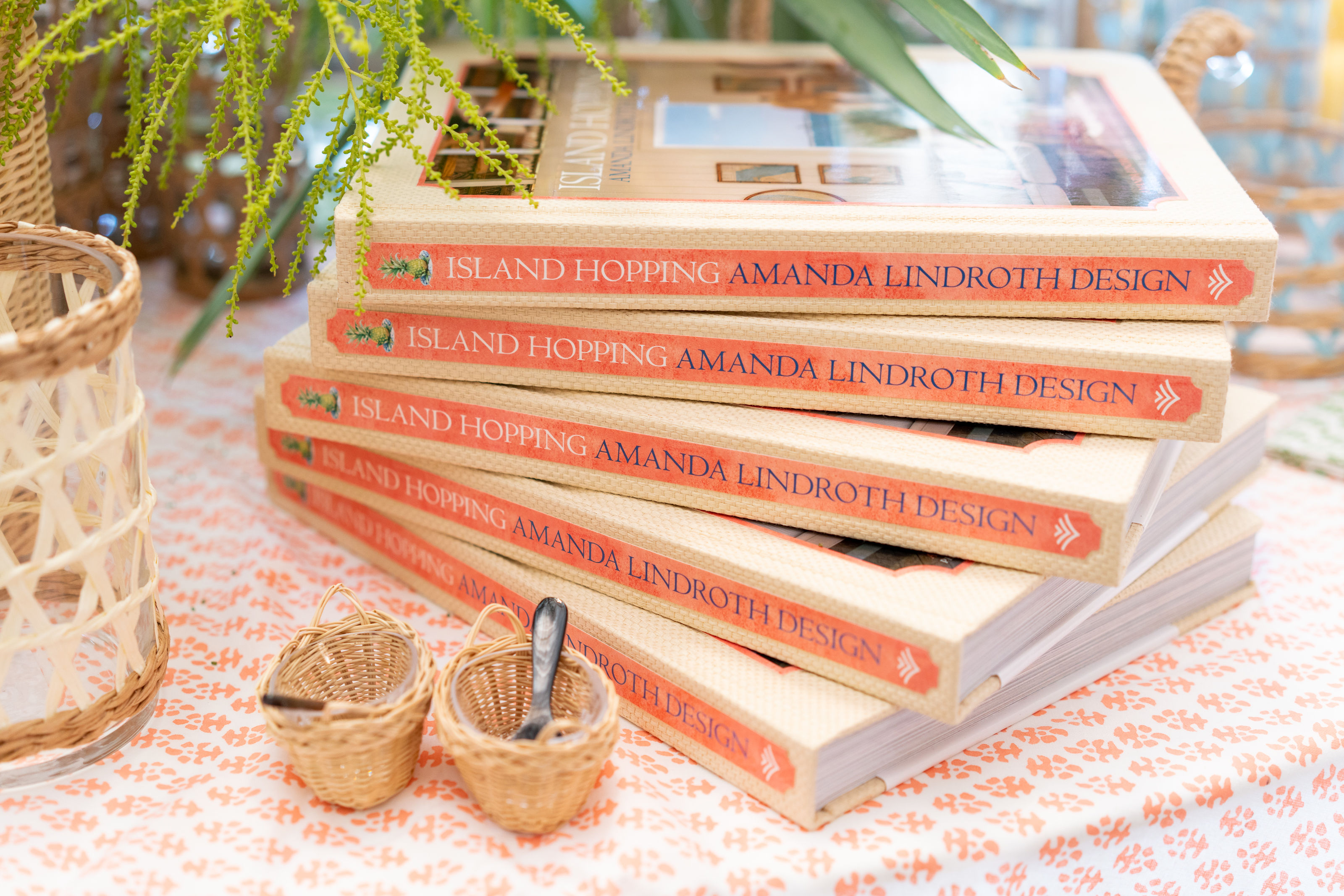 A stack of Amanda Lindroth's book Island Hopping