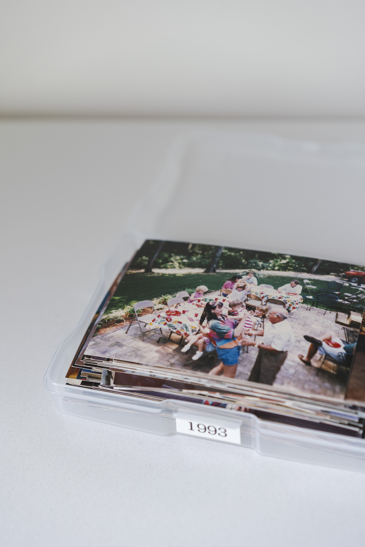 Close up of one childhood photo within the Iris photo box. 
