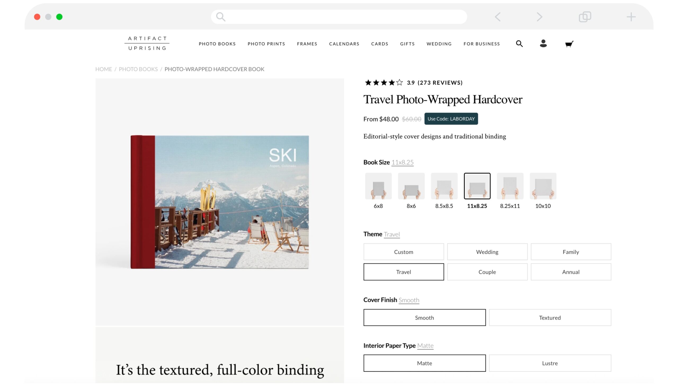 Screenshot of the Artifact Uprising website. 