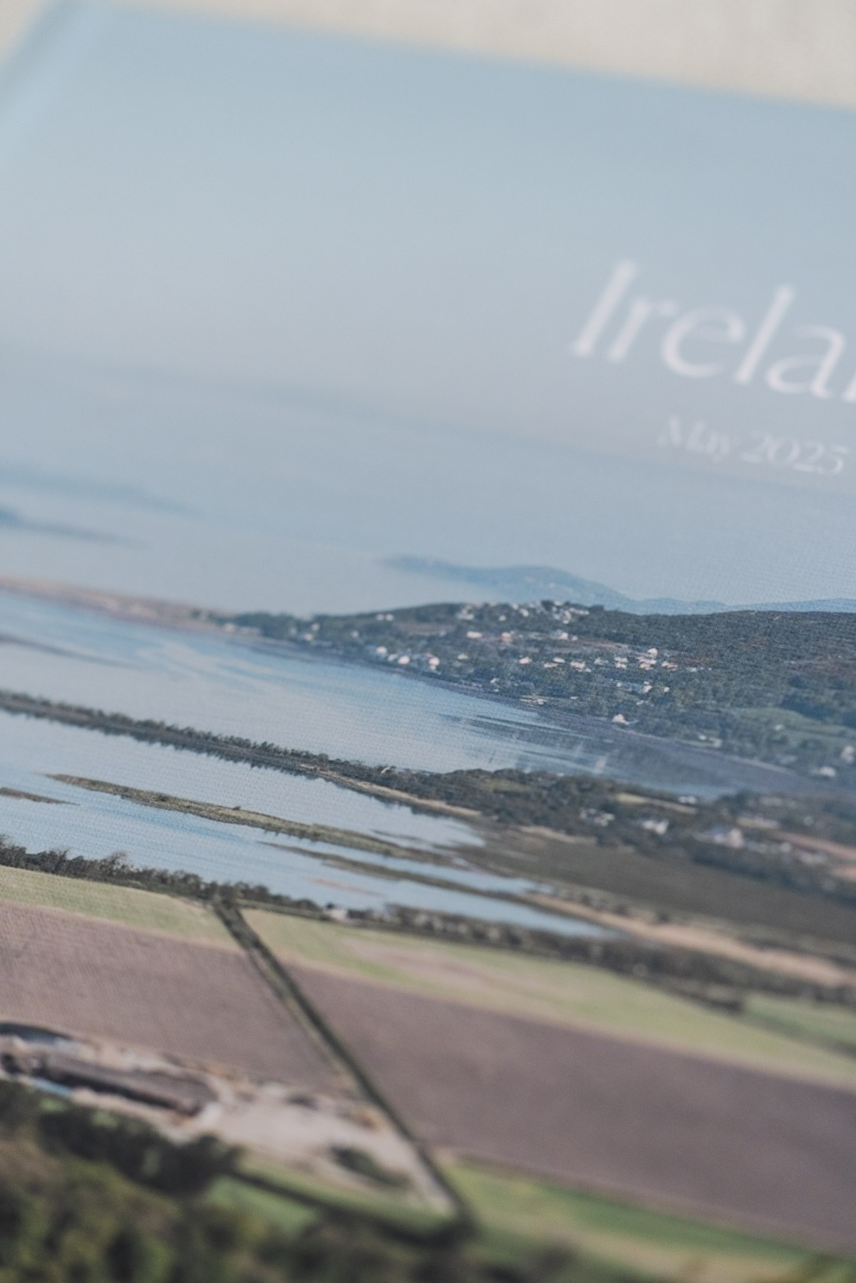 Close up of the cover of the Ireland photo book. 