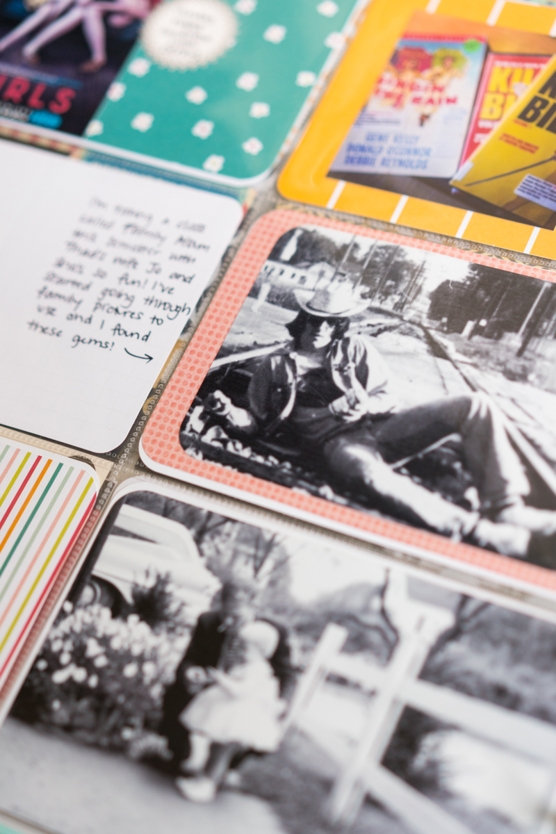 A scrapbook page featuring two black and white vintage family photos. 