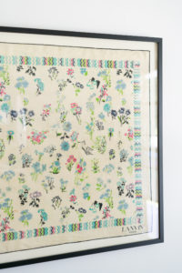 Framed Vintage Lanvin Silk Scarf