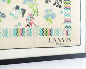 Framed Vintage Lanvin Silk Scarf