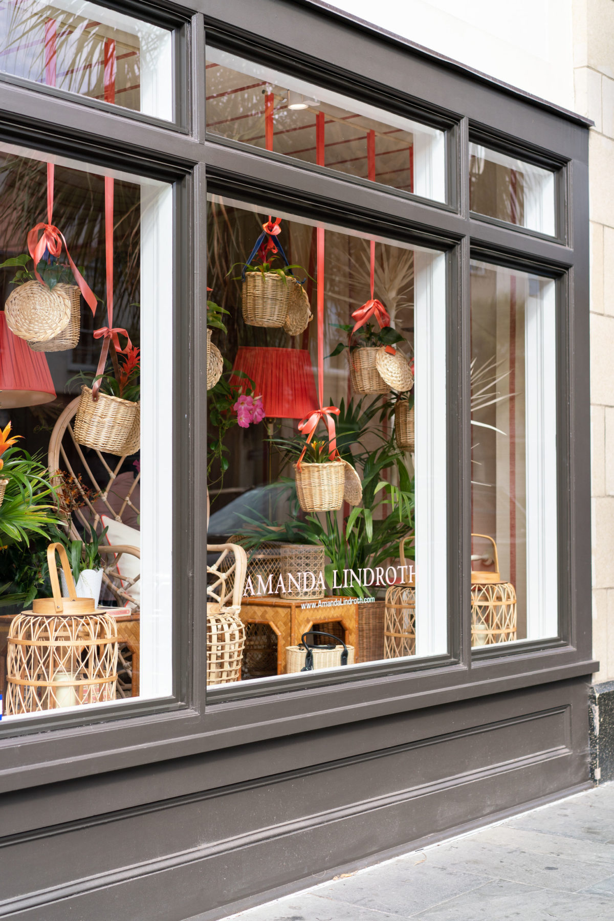 Window display at Amanda Lindroth on King Street in Charleston, SC