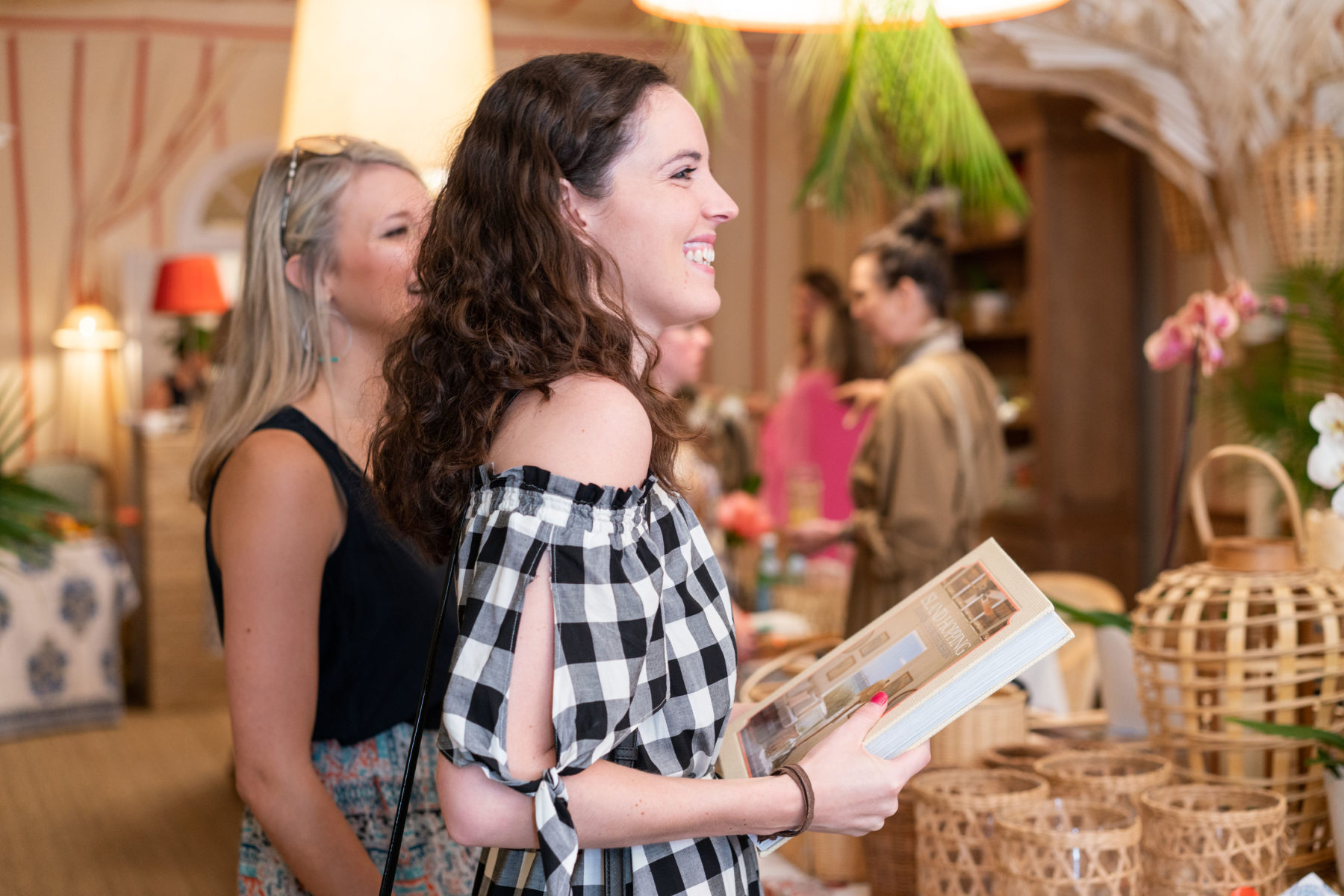 Guests enjoying the Amanda Lindroth store opening party in Charleston, SC