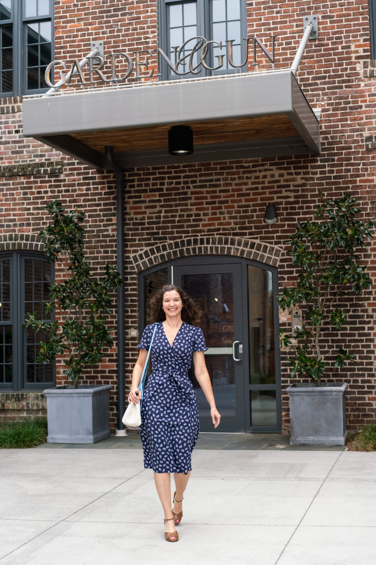 Portraits for Draper James: Garden and Gun Deputy Editor Amanda Heckert outside the Garden and Gun offices