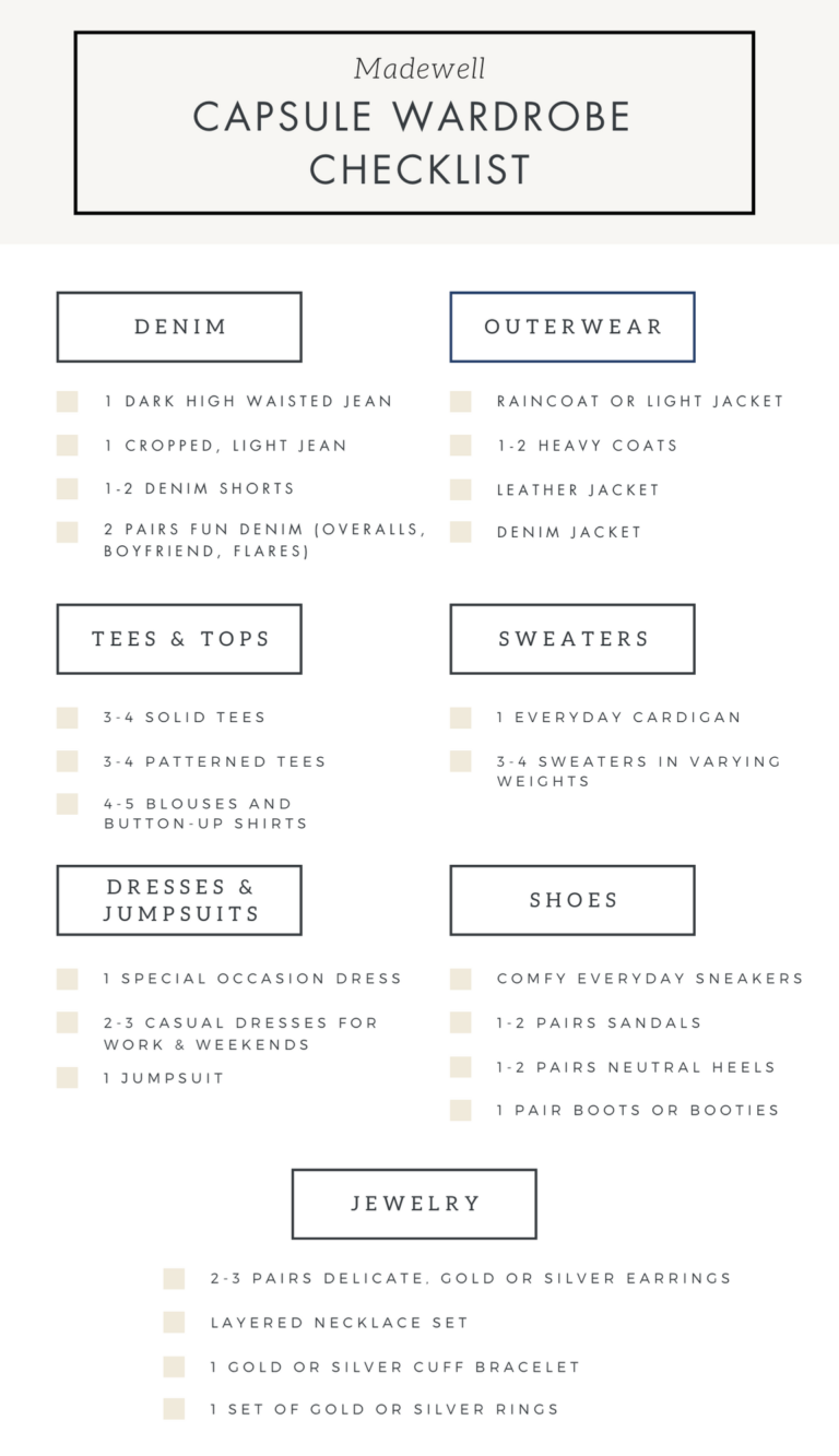 classic capsule wardrobe checklist