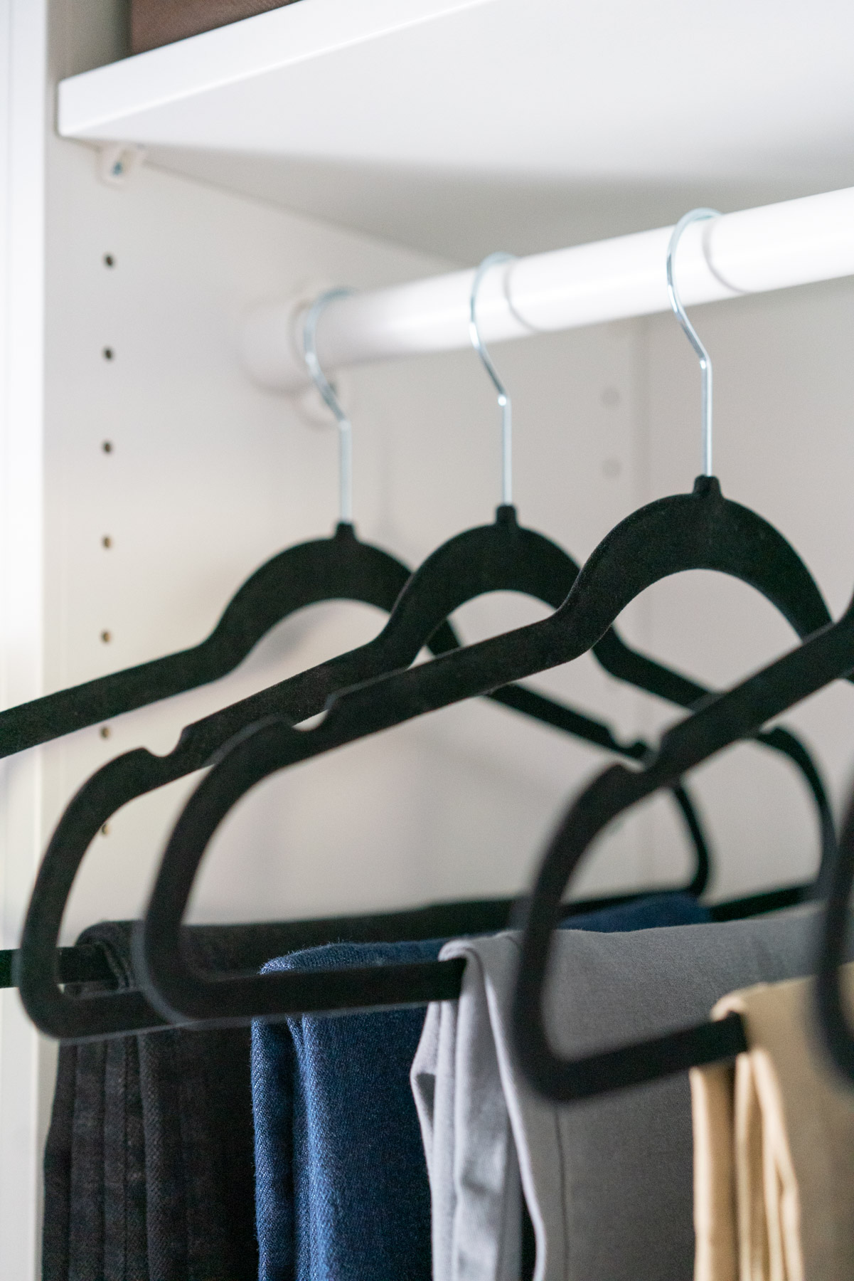 Detail photo of black velvet pants hangers 