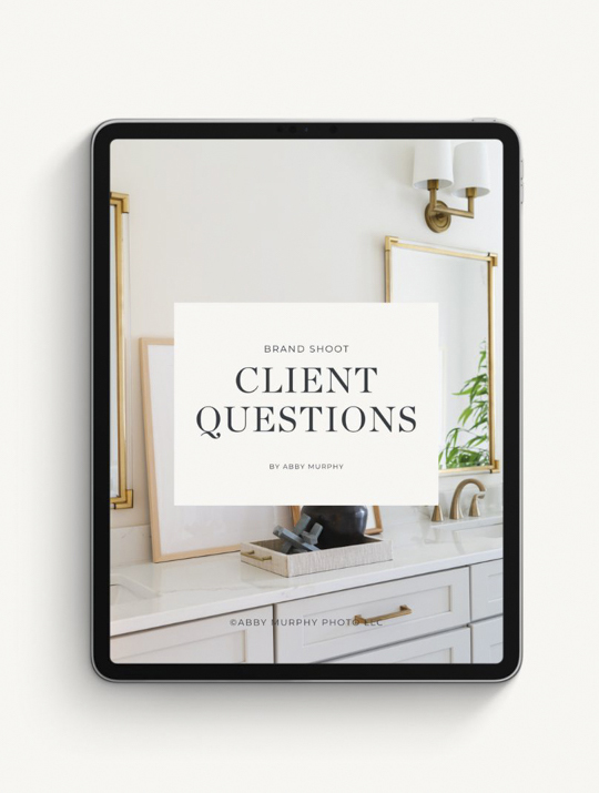 Photo of an iPad that says Client Questions on it